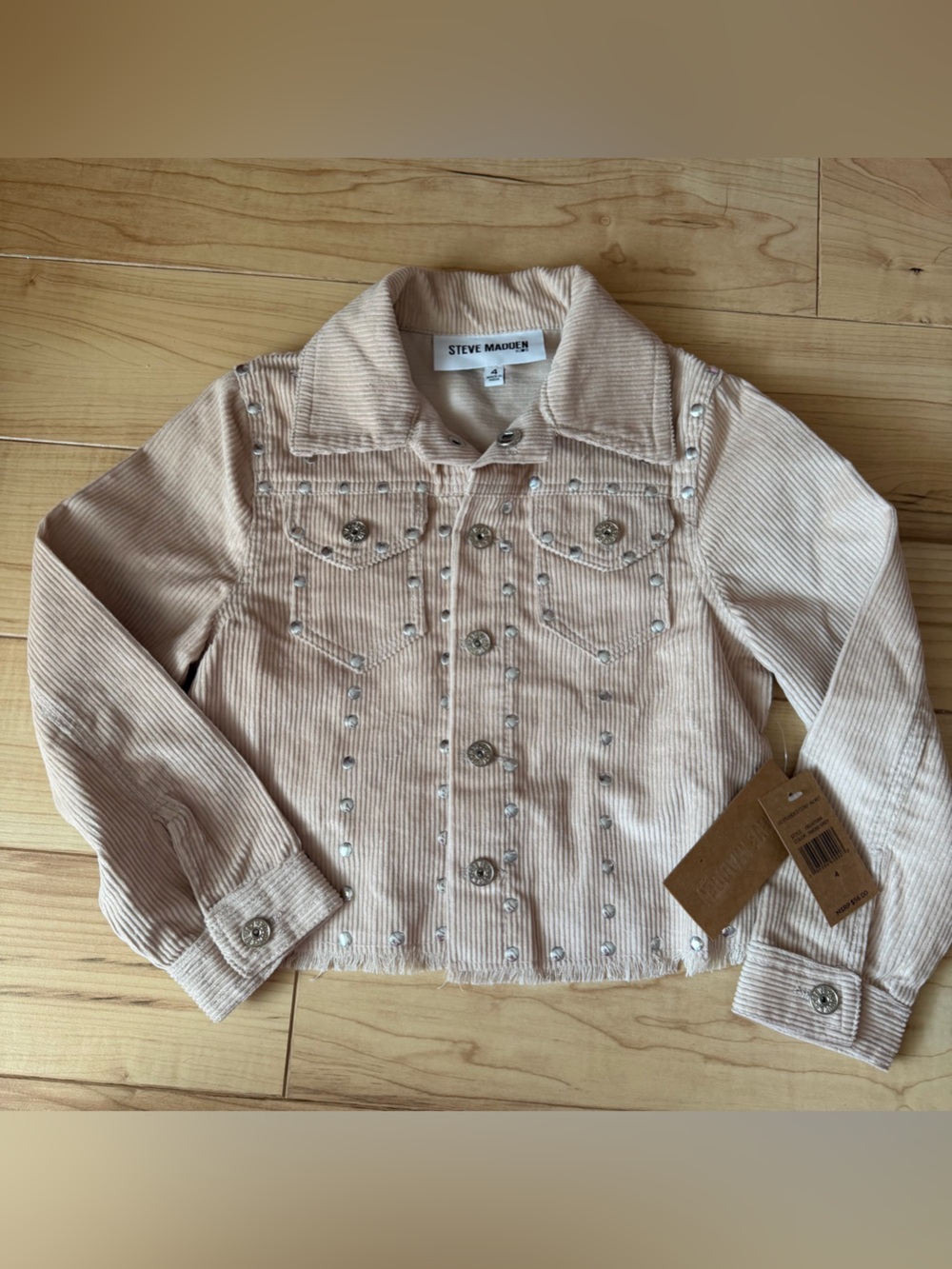 Steve Madden kids studded cord jacket size 4 NEW WITH TAGS